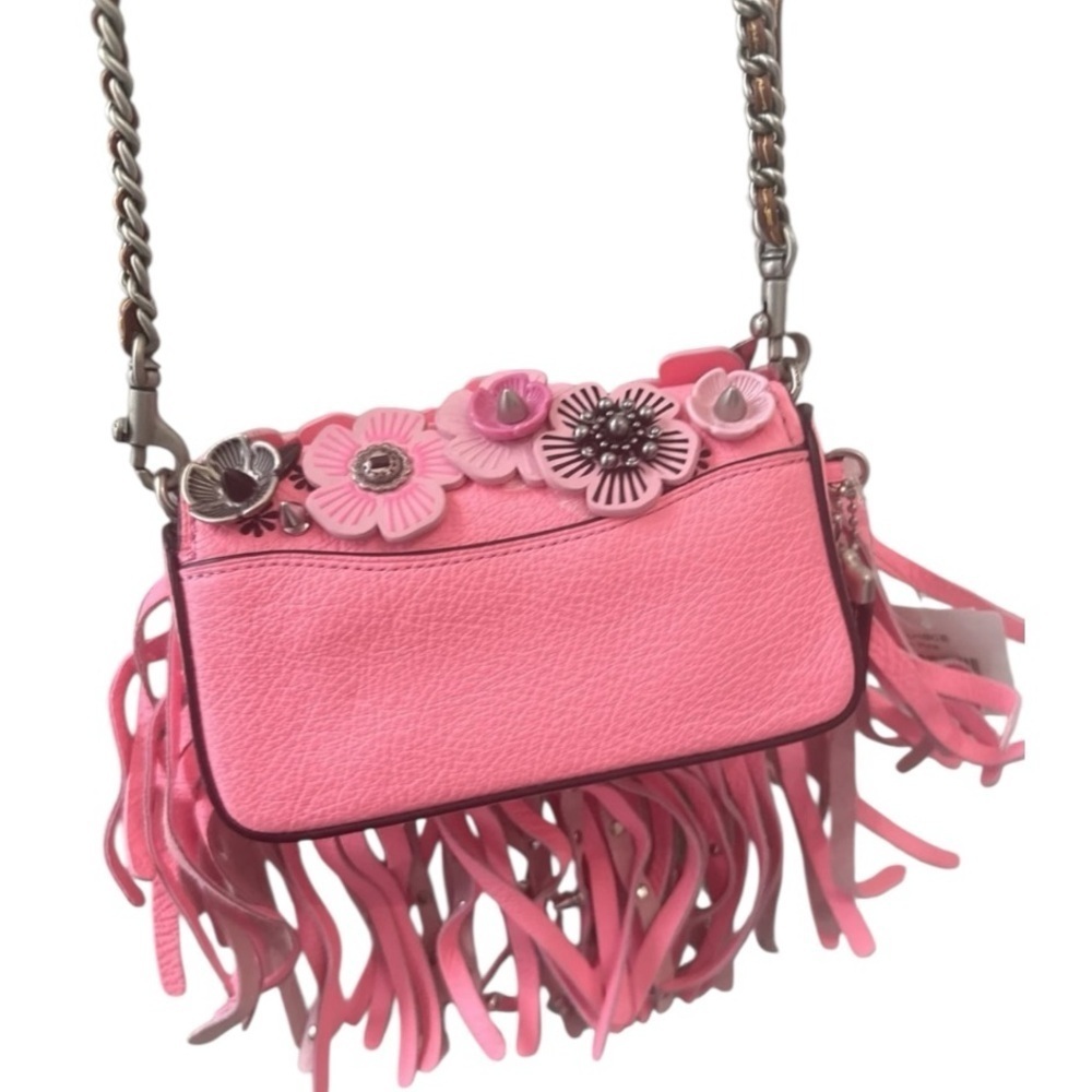Coach 1941 Dinky 15 Wild Tea Rose Fringe Crossbody Bag NWT Ltd Ed Pink Leather - Picture 5 of 16